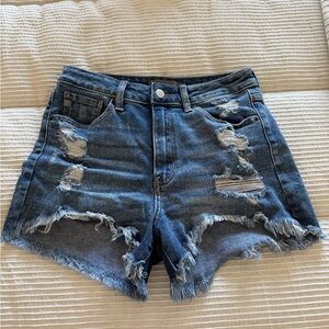 Just USA Distressed Blue Denim Shorts